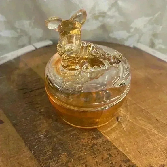 Vintage Jeannette Glass Company Marigold Scottish Terrier Dog  Powder Jar - Picture 2 of 7